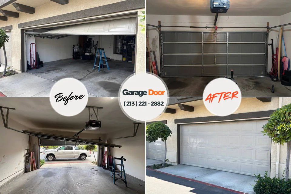 Before and after: garage door repair Quakertown, PA